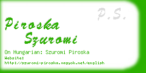 piroska szuromi business card